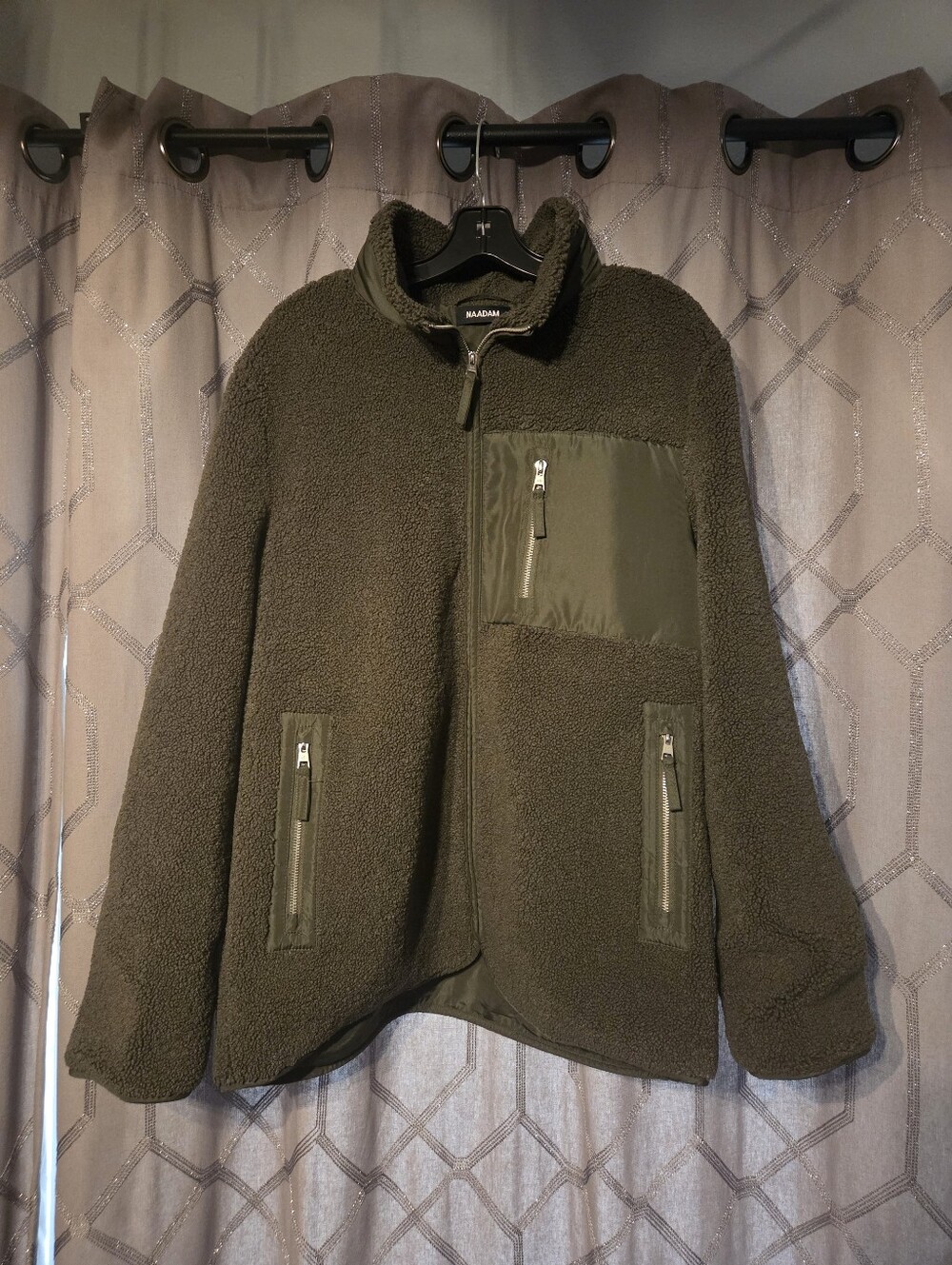 Naadam Green Fleece Zip Up Jacket L